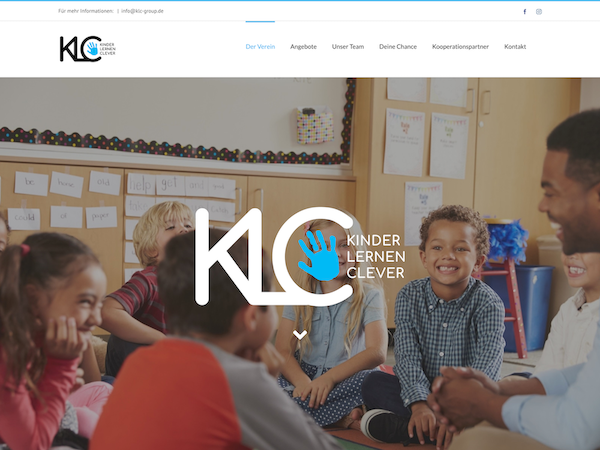 Screenshot der KLC e.V. Website